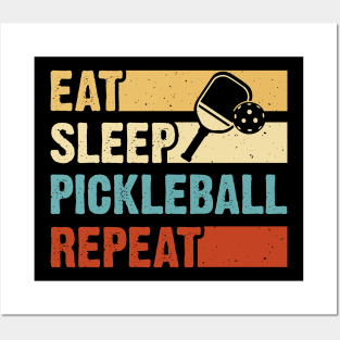 Eat Sleep Pickleball Repeat, Funny Pickleball Player Posters and Art